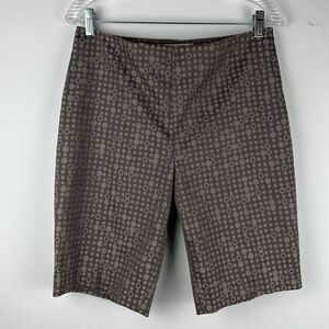 See By Chloe Bermuda Shorts Brown High Waist Size 6 Stretch Preppy Summer Classy